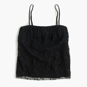 J. Crew Black Fluttery Lace‎ Tulle Layered Cami Tank Top M
